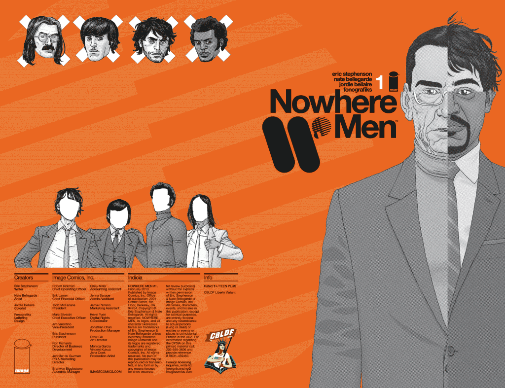 NOWHERE MEN 1 Launches CBLDF LIBERTY VARIANT Program At Wizard World