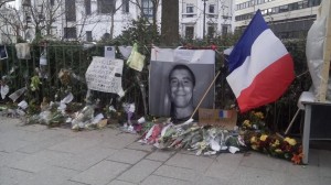 The spot where policeman Ahmed Merabet was killed, a short distance from the Charlie Hebdo offices. (c) Dylan Horrocks