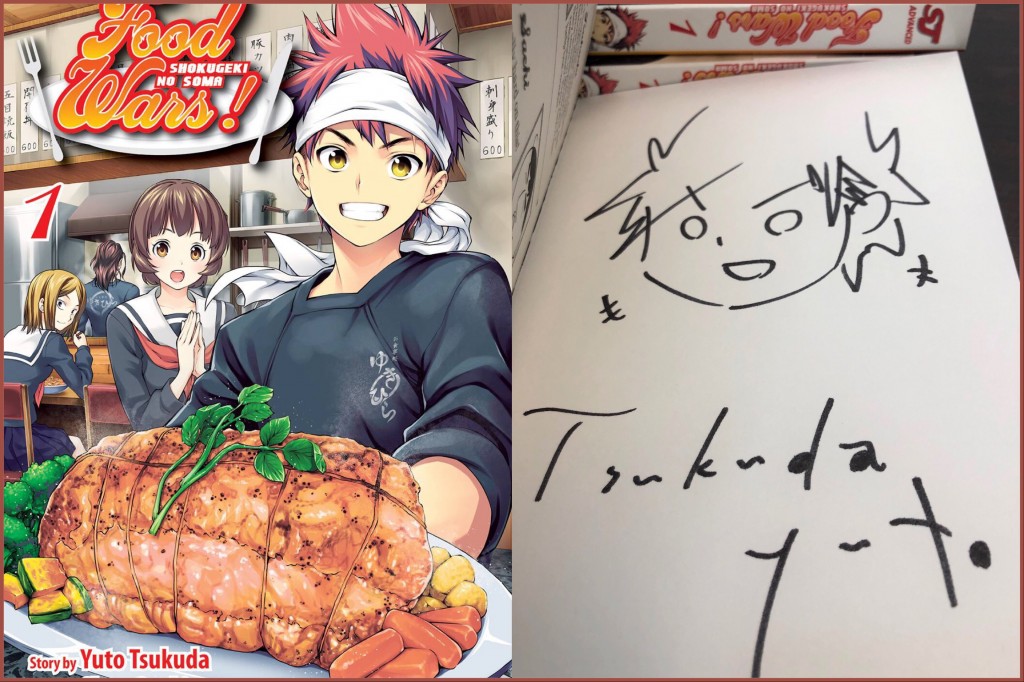 Food Wars Manga Cover and Signature page