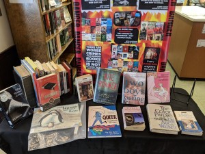 Banned Books Week Display from September