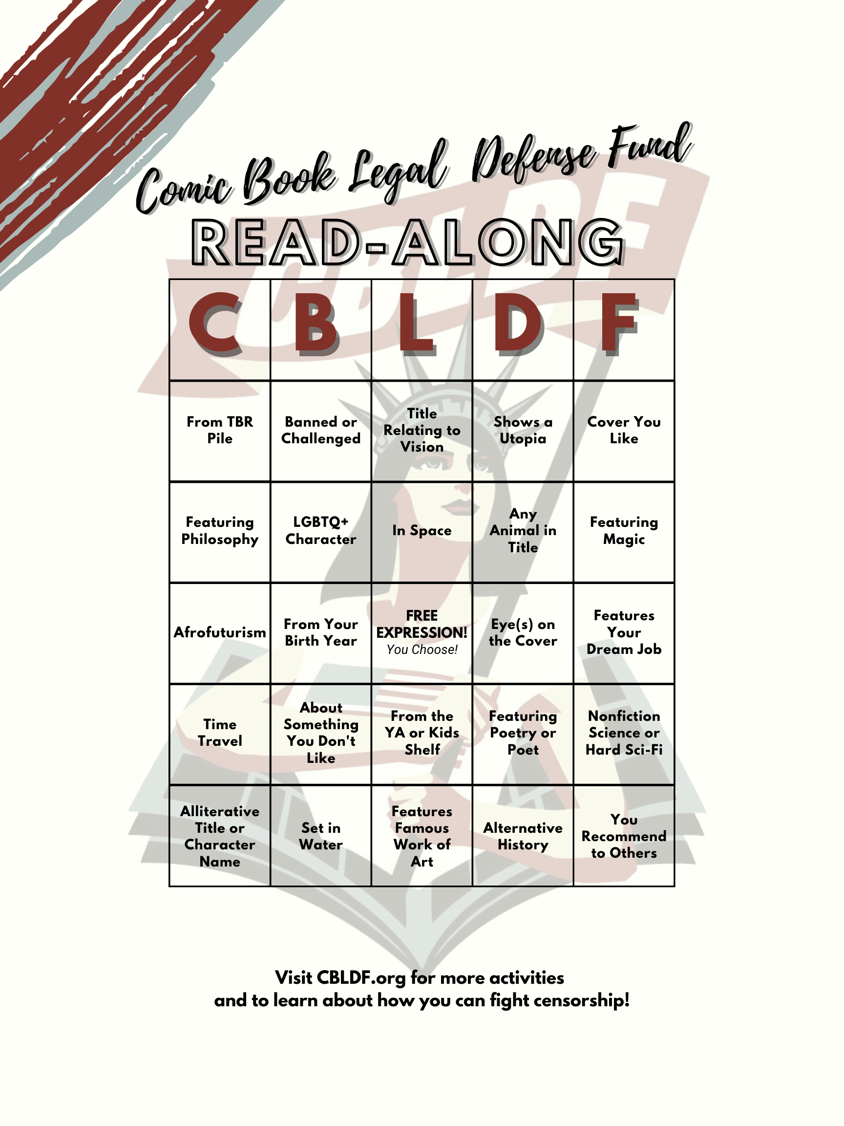 CBLDF Bingo Adult Card