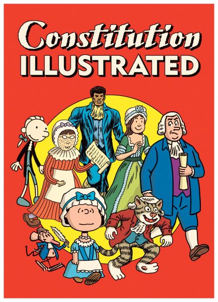 Cover of the book featuring various comics creations in period attire.